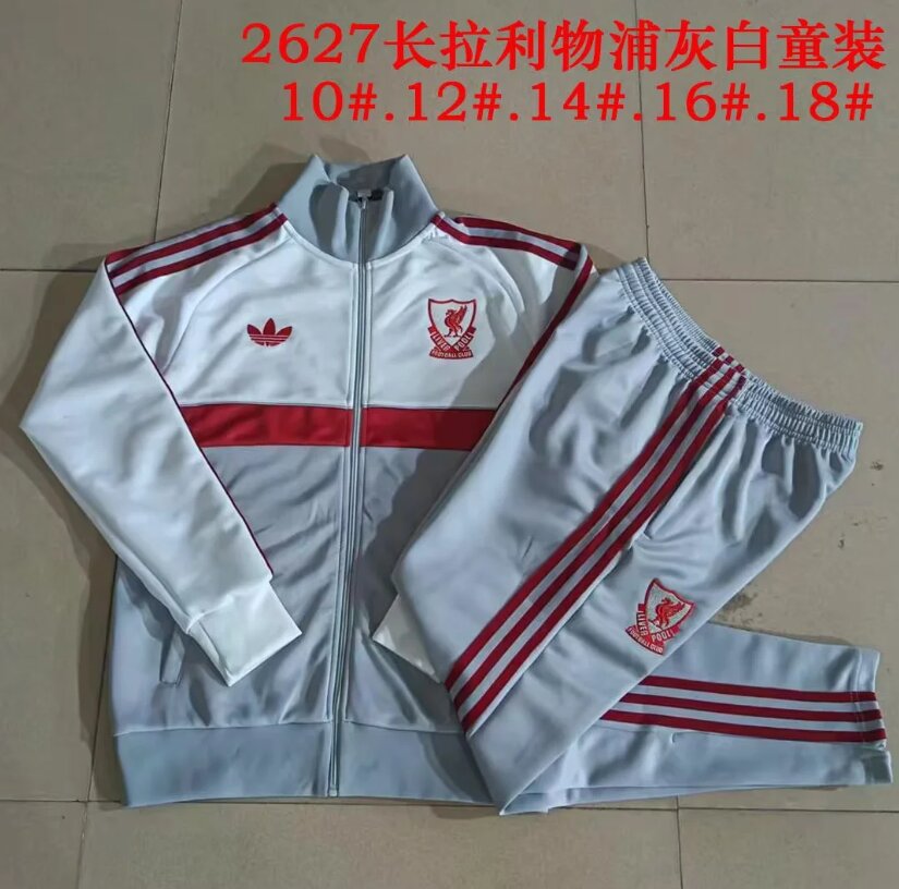 Kids Liverpool 26/27 Tracksuit - White/Grey